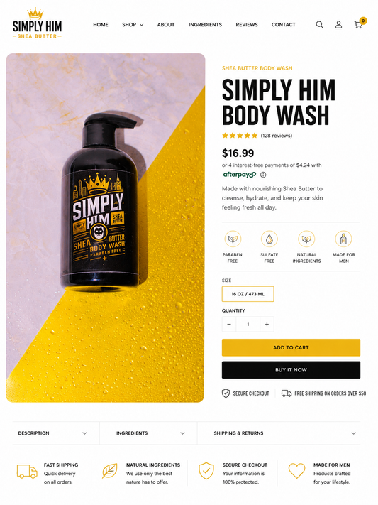 Simply Him men’s Face & Body Wash